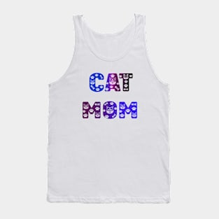 Cat Mom Ombre Gradient Typography Tank Top